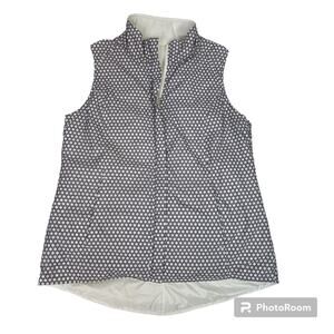Peter Millar Reversible Vest Small White Blue Golf Sleeveless Jacket READ